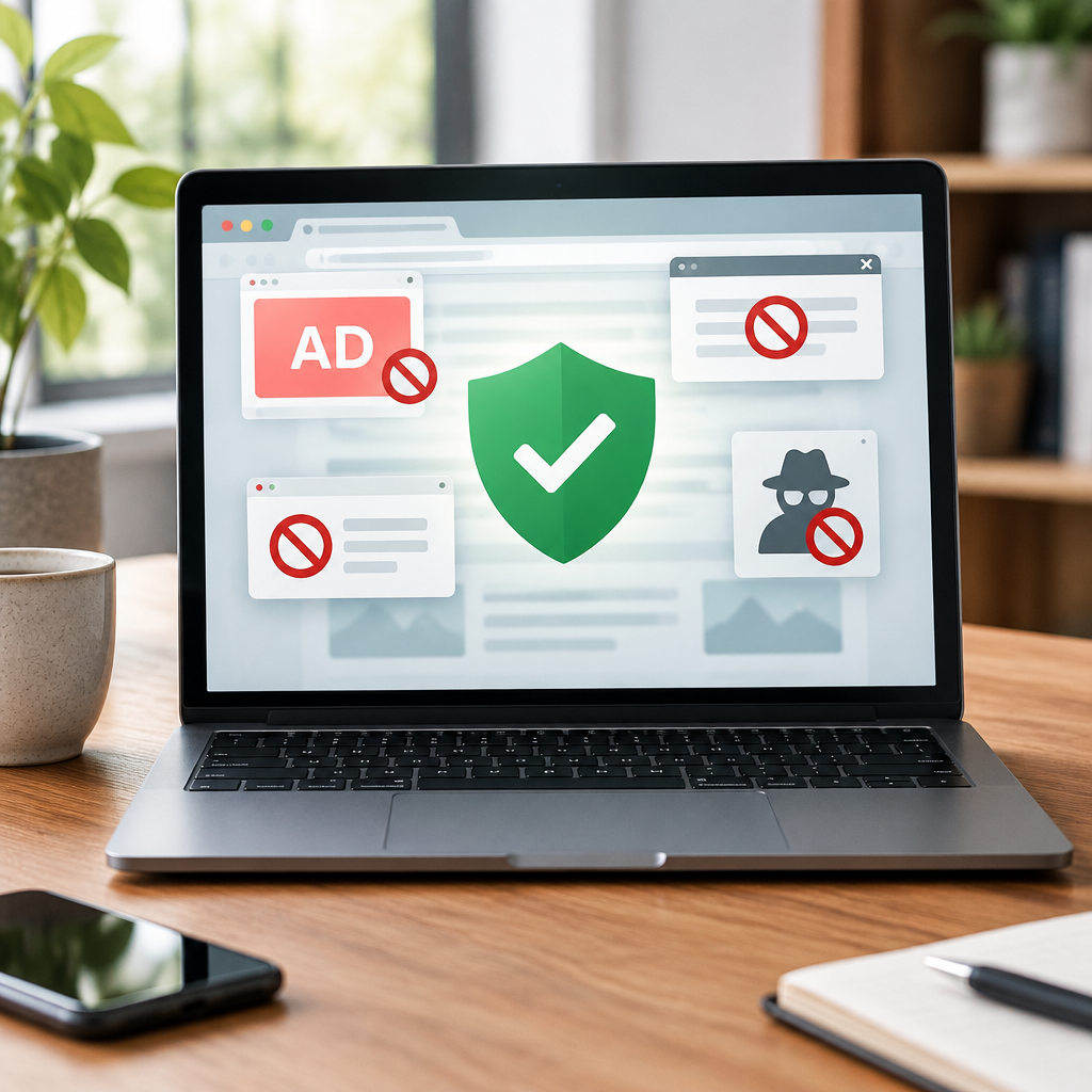 KI-generiertes Beispielbild zu AdGuard Ad Blocker — Blockiert Werbung, Pop-Ups und Tracker